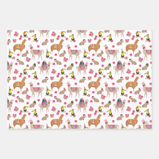 Gezellige Alpaca Capybara Llama met de hand geïllu Inpakpapier Vel (Voorkant 3)