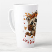 Gezellige Autumn Magic Racoon Latte Mok (Linkerhoek)