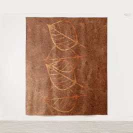 Gezellige bladeren vormen koper look wandtapijt wandkleed