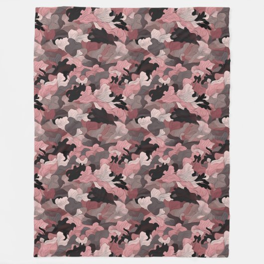 Gezellige Blush Roze Camouflage Deken voor Stijlvo (Voorkant)