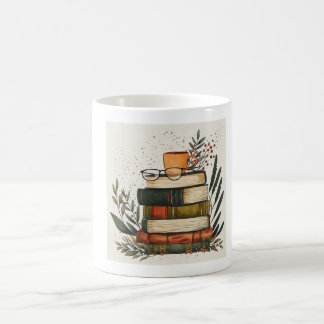 Gezellige Boeken Koffie Bril Esthetische Mok