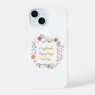 Gezellige Boeken, Regenachtige Dagen, Heet Thee iPhone 15 Hoesje