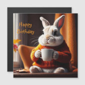 Gezellige Bunny Magnetische Verjaardag Kaart (Voorkant / Achterkant)
