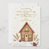 Gezellige Cabin Christmas Kaart | rustieke feestda (Achterkant)