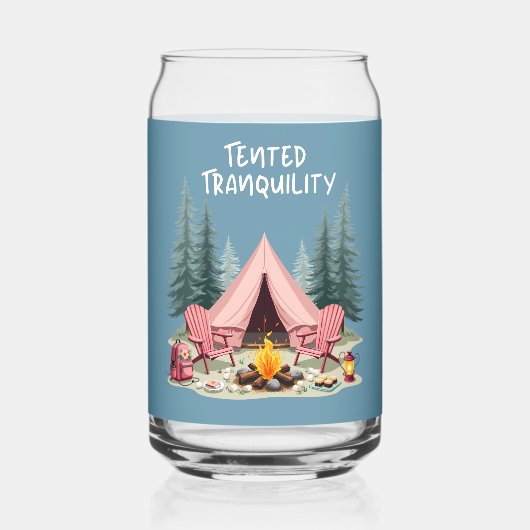 Gezellige Camping Esthetische Glamping Tent & Kamp Blikvorm Glas (Voorkant)