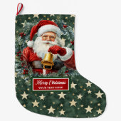 Gezellige Classic Santa Claus Stocking met Jouw na Grote Kerstsok (Voorkant)