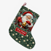 Gezellige Classic Santa Claus Stocking met Jouw na Grote Kerstsok (Voorkant (Hangend))