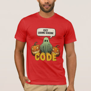 Gezellige Codeerseizoen Spook Halloween T-shirt
