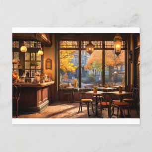 Gezellige coffeeshop briefkaart