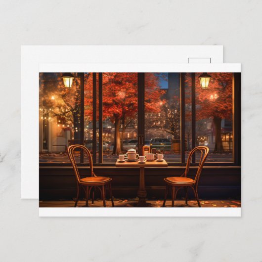 Gezellige coffeeshop briefkaart (Voorkant / Achterkant)