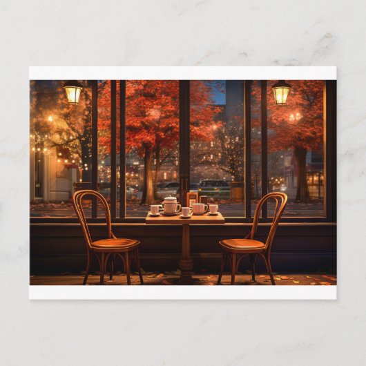 Gezellige coffeeshop briefkaart (Voorkant)