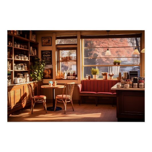 Gezellige coffeeshop perfect poster (Voorkant)