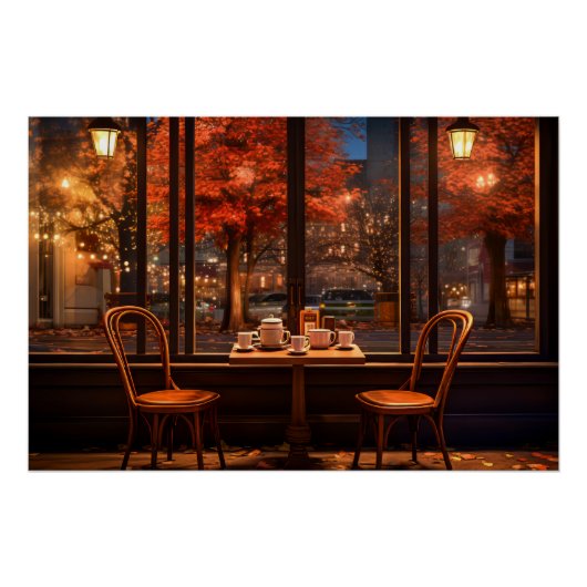 Gezellige coffeeshop perfect poster (Voorkant)