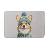 Gezellige Corgi in Winter Gear Badmat (Voorkant)