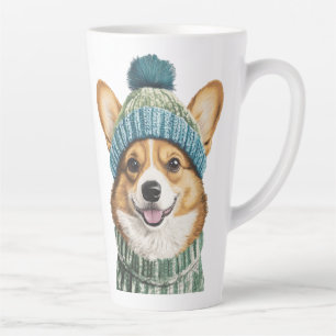 Gezellige Corgi in Winter Gear Latte Mok