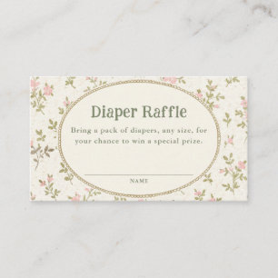 Gezellige Cottage Bloemachtige Baby Shower Luier R Informatiekaartje