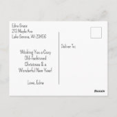 Gezellige Cottage Kitsch Retro Kerstmis Briefkaart (Achterkant)