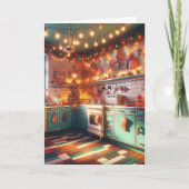 Gezellige Cottage Kitsch Retro Kerstmis Kaart (Voorkant)
