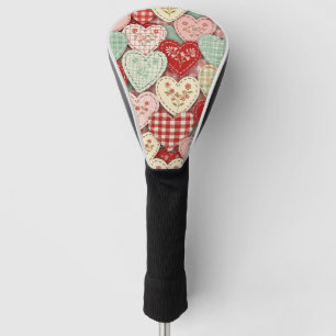 Gezellige Cottage Patchwork Hart Geruite Ontwerp Golfheadcover