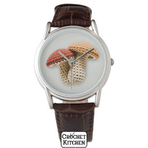 Gezellige Cottagecore Haakpaddenstoel Fairy Garden Horloge