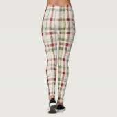 Gezellige Crème Groen Rode Strepen Leggings (Achterkant)
