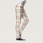 Gezellige Crème Groen Rode Strepen Leggings (Rechts)
