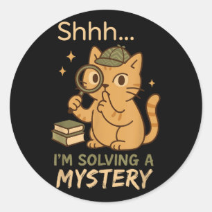 Gezellige Crime Club Mystery Reader Bookish Sleuth Ronde Sticker