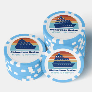 Gezellige cruise schip familie reis zonsondergang poker chips