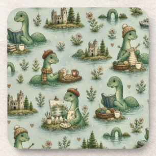 Gezellige Cryptiden Nessie Loch Ness Monster hobby Bier Onderzetter