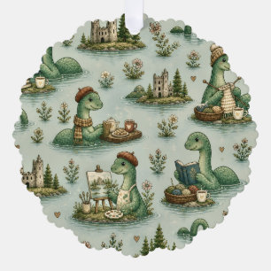 Gezellige Cryptiden Nessie Loch Ness Monster hobby Ornament Kaart