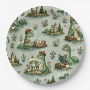 Gezellige Cryptiden Nessie Loch Ness Monster hobby Papieren Bordje