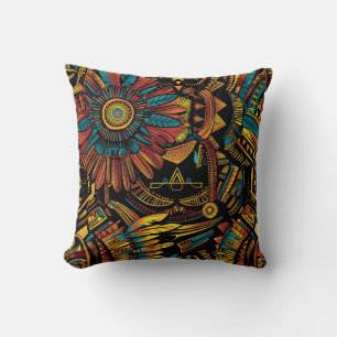 Gezellige Cyaan "Aztec Dream" Cushioned Sierkussen