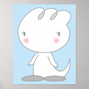 Gezellige dinosaurus karakter. poster