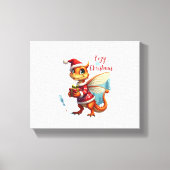 Gezellige Dragonfly Kerstmis Canvas Afdruk (Voorkant)