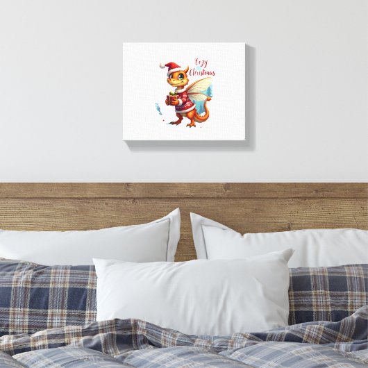 Gezellige Dragonfly Kerstmis Canvas Afdruk (Insitu (Slaapkamer))