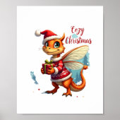 Gezellige Dragonfly Kerstmis Poster (Voorkant)