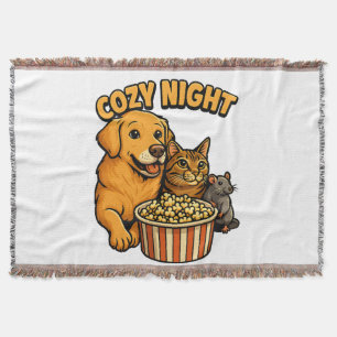 Gezellige Filmavond – Mooie Hond, Kat, Muis met Po Deken