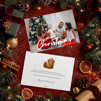 Gezellige Foto Kerstmis Capybara Retro Warme Choco Feestdagenkaart