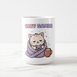 Gezellige Gamer Mok – Schattige Gamed Kat Grappige