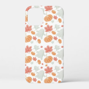 Gezellige Geesten & Pompoenen Herfst Patroon iPhone 12 Mini Hoesje