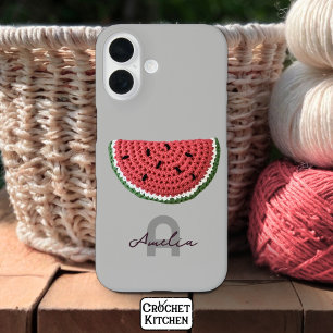 Gezellige gehaakte watermeloen fruit esthetische m iPhone 16 hoesje