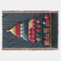 Gezellige Gequilde Stof Textuur Kerstboom