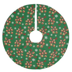 Gezellige Geroosterde Kastanjes En Sneeuwvlokken W Kerstboom Rok