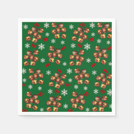 Gezellige geroosterde kastanjes en sneeuwvlokken w servet