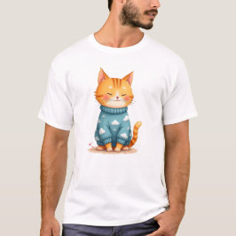 Gezellige Ginger Cat in een wolkentrui Tri-Blend Shirt