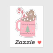 Gezellige Gingerbread Bath Mok Sticker (Vel)
