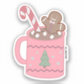 Gezellige Gingerbread Bath Mok Sticker (Voorkant)