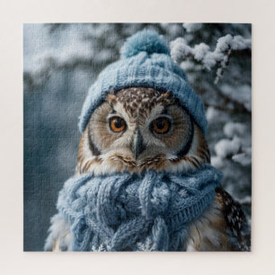 Gezellige grillige Winter Wonderland Uil Legpuzzel