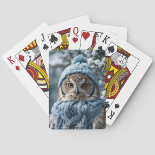 Gezellige grillige Winter Wonderland Uil Pokerkaarten