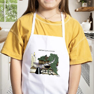 Gezellige Groene Whimsical Slaande Draak Boekenlie Kinder Schort
